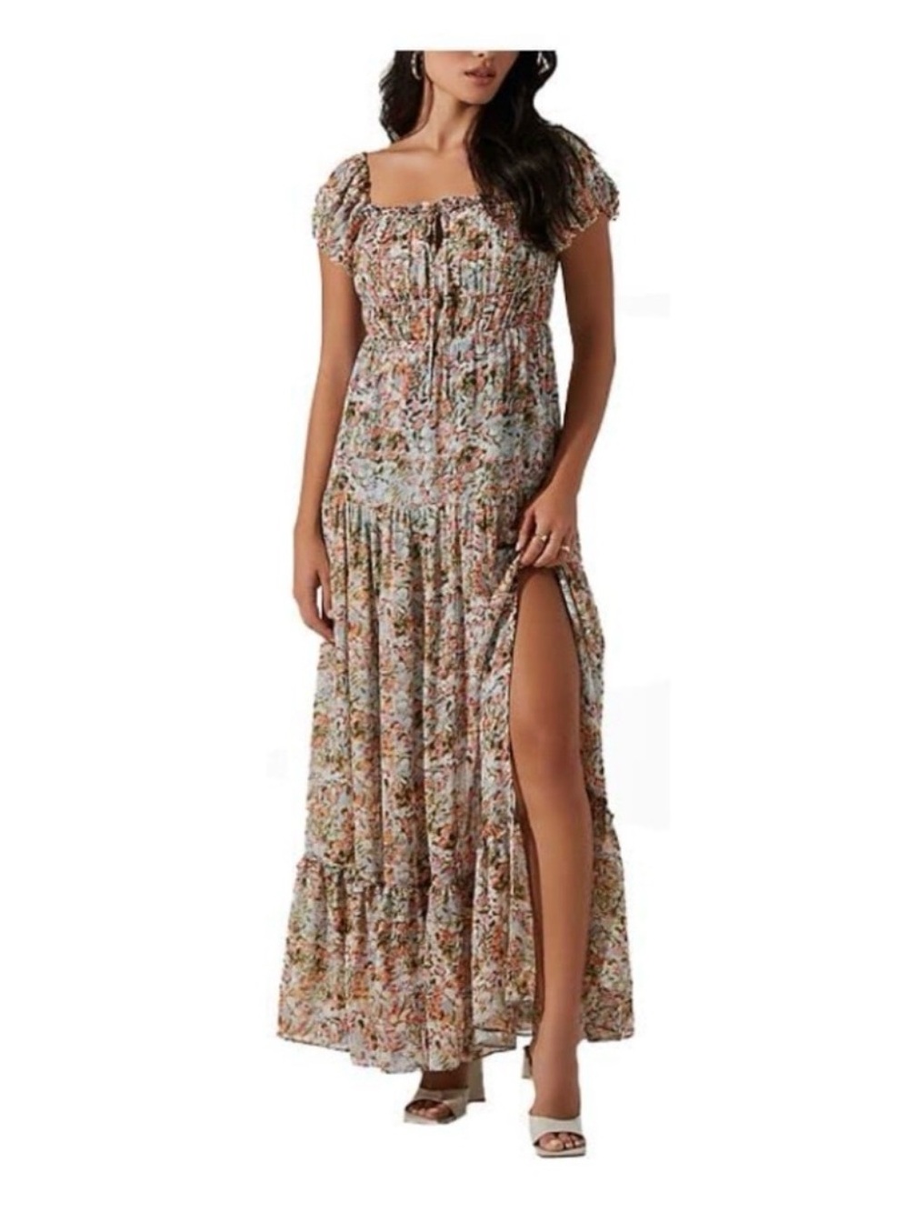 ASTR the label Roseline Maxi Dress - colorful floral with Side Slit